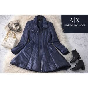 Armani Exchange Dark Blue Long Coat Sz. M